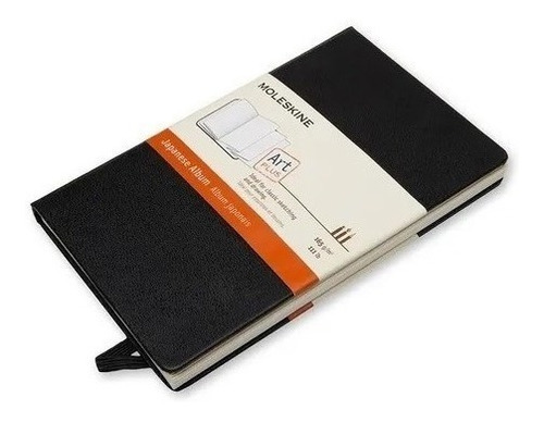 Álbum Japonês Moleskine, Preto, Capa Dura, Sem Pauta, P