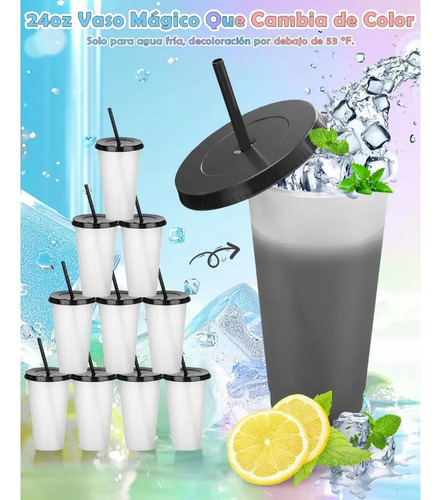 B. Vasos Mágicos Plastico Vasos Con Tapa Y Popote 710ml