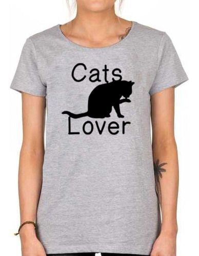 Remera De Mujer Cats Lover Amador De Los Gatos