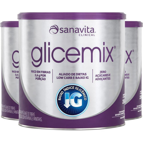 Kit 3 Glicemix Ig - Controlador Glicêmico - Sanavita - 250g