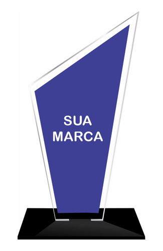 Troféu Acrílico Sem Personalização Liso 15cm Trapézio 30 Und