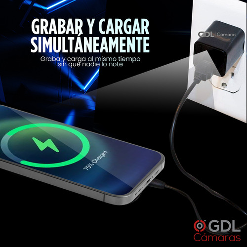 Camara Espia Wifi Cargador Inalambrica 64 Gb Video 24hr