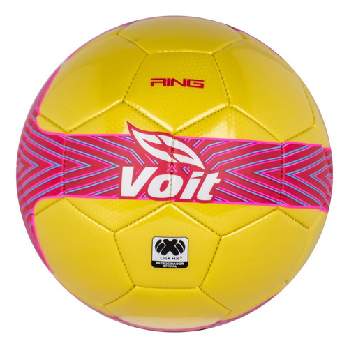 Balón De Fútbol No. 4 Voit Ring I Cosido A Maquina Color Amarillo