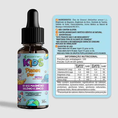 Foco Kids Magnesio B1 B12 Selenio Zinco Formula Importada