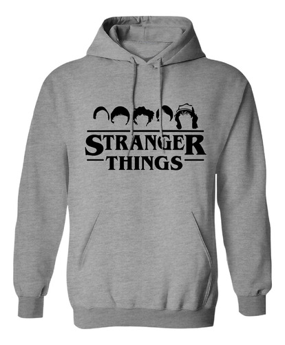 Sudadera Con Gorro Letras Negras De Stranger Things