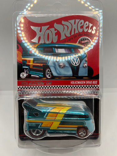 Hot Wheels Volkswagen Drag Bus Red Line Club Azul Acero (Usado)