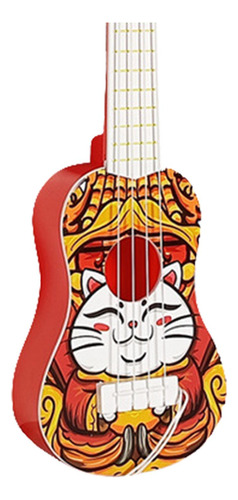 Brinquedo Ukulele De Simulação De Desenho Pequeno Gato