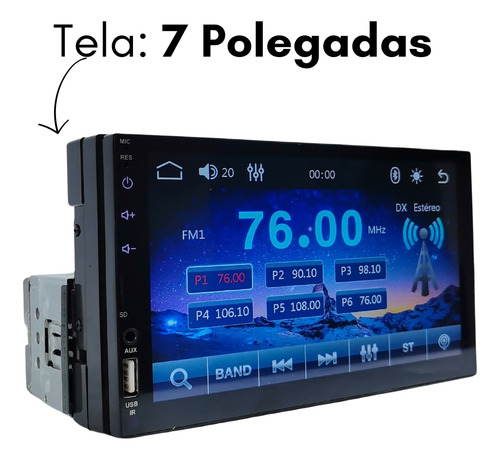 Multimídia 1din H-tech Espelhamento Usb Bluetooth Full Touch