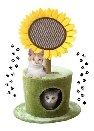 Cama Rascador Para Gatos Forma De Girasol De Sisal