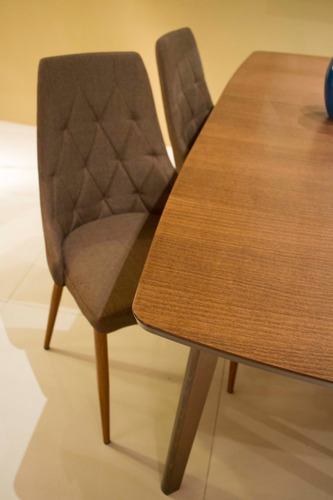 Set De Mesas Merlot Extensible + 6 Silla Modelo Viena