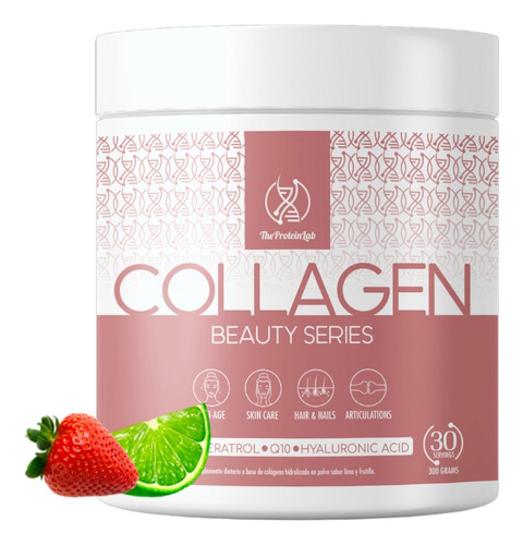 Suplemento en polvo The Protein Lab  Collagen Beauty Series colágeno sabor lima y frutilla en pote de 300g