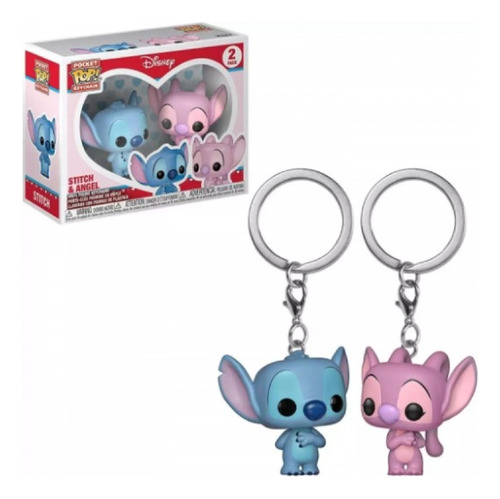 Pack de 2 llaveros Funko Lilo Stitch, Stitch And Angel Disney Color Lilo Stitch and Angel