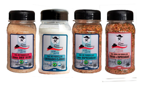 Kit Parrilla Clássico,especiarias,dry Rub,sal Rosa Himalaia