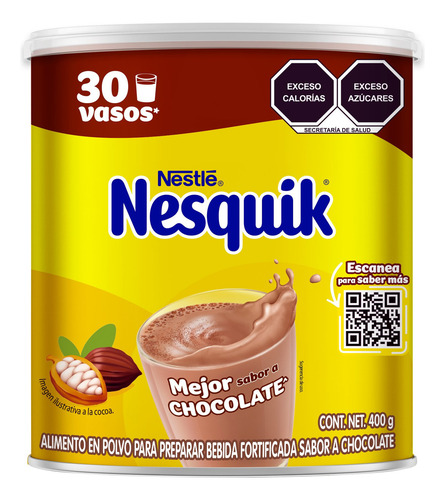 Alimento En Polvo Nesquik Sabor A Chocolate, Lata De 400g