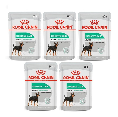 Kit 5 Unidades Royal Canin Sachê Digestive Care 85g