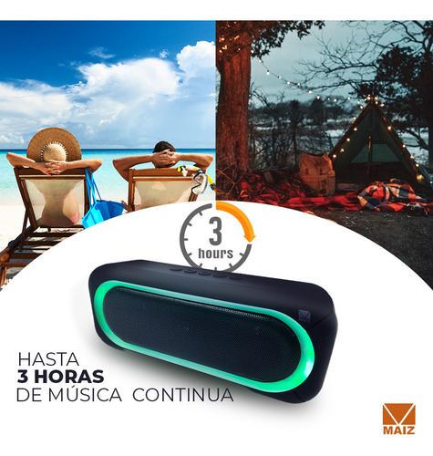 Bocina Portátil Bluetooth Altavoz Con Luz Led