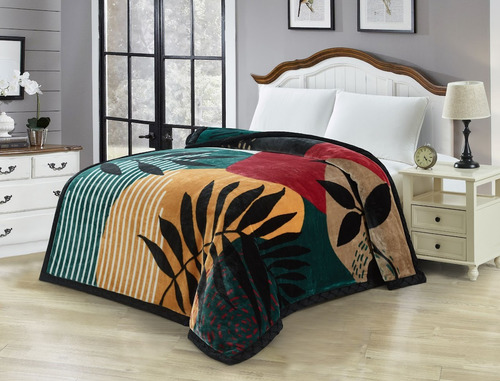 Frazada Estampada Piel Triple Corderito 2 1/2 Queen Pesada 8 Estampado 8