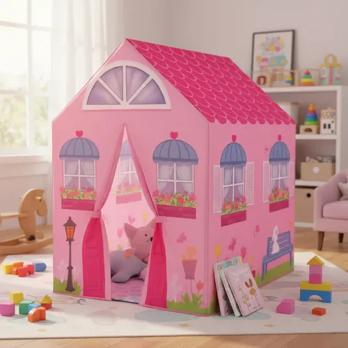 Barraca Infantil Minha Casinha Tenda Toca Cabana Menina Rosa