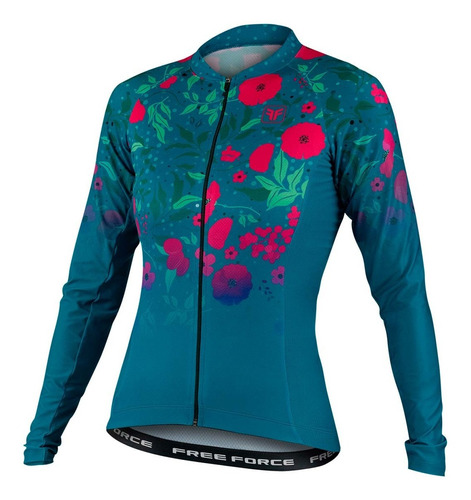 Camisa Manga Longa Freeforce Feminina Star Pink Bloom Bike