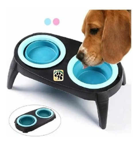 Plato Doble Plegable, Para Mascota, Bebedero Y/o Comedero