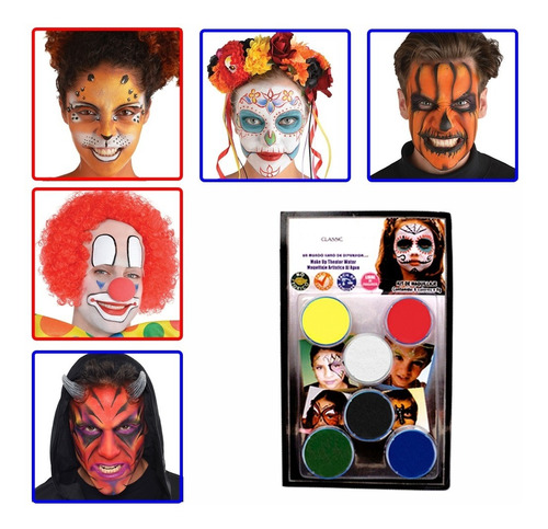 Maquillaje Para Halloween Set De 6 Potes | Cuotas sin interés