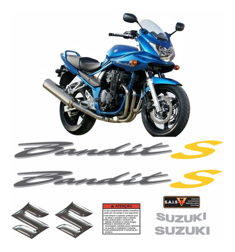 Kit Jogo Emblema Adesivo Suzuki Bandit 650s 2008 Azul S0604