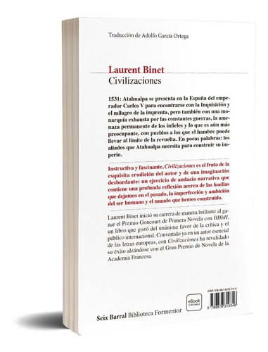 Imagen 2 de 3 de Civilizaciones Laurent Binet Seix Barral