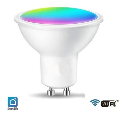 Imagen 1 de 6 de Lámpara Led Smart Life Gu10 Wifi Rgb Celular App Tuya Dim