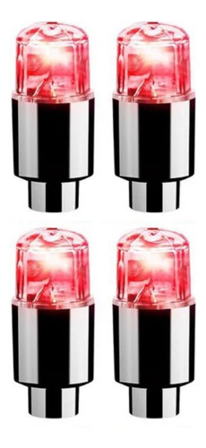 Luz Led Roja Tapa Llanta Auto Bici Moto Llanta 4pz