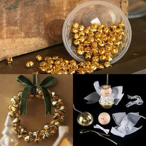 Cascabeles Dorados Nº10 X50u 8mm Chicos Navidad Bijouterie Color Dorado Diámetro 8 Mm