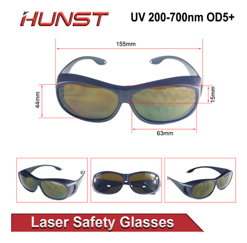 Hunst Gafas De Seguridad Láser, Banda: Uv 355nm,532nm,650nm