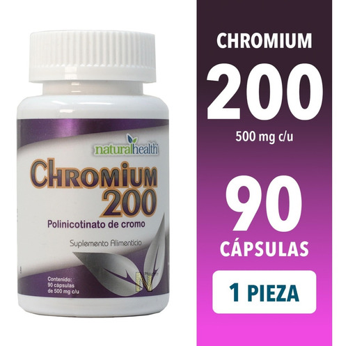 Imagen 1 de 4 de Chromium 200 (90 Cápsulas 500 Mg) Naturalhealth