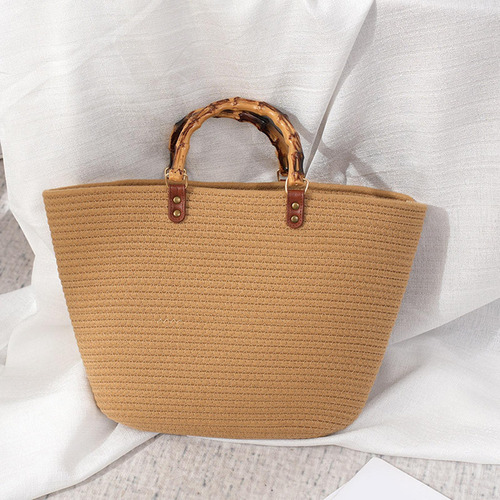 Bolso De Playa Para Mujer, Bolso Tejido Bohemio Informal A