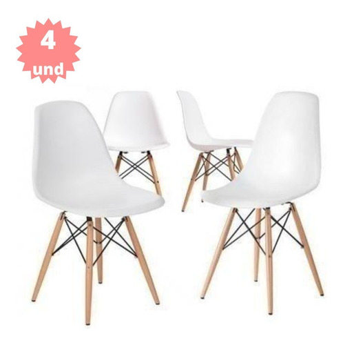 Sillas Sala De Reuniones Blancas Eames X 4