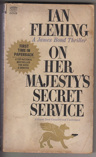 1964 Ian Fleming James Bond On Her Majesty's Secret Service