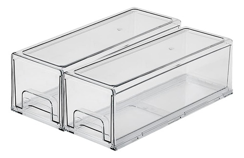 Paquete De 2 Cubos Organizadores Apilables Para Refrigerador