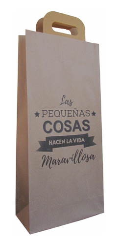 Bolsas Con Frases En Papel Madera (19x40cm) X50u