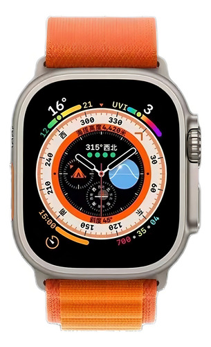 Smartwatch N8 Ultra 49mm Nfc Bluetooth 5.2 Bat 380mah+case Caixa Alumínio Pulseira Branco Bisel Alumínio Desenho Da Pulseira Nylon Anatômica
