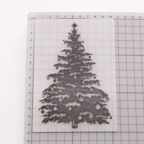 Arbol Navidad Plastico Repujado Carpeta Para Scrapbook Diy