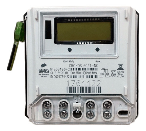Imagem 2 de 4 de Medidor De Energia Bifasico S/ Neutro Eletra Cronos 6031-ng