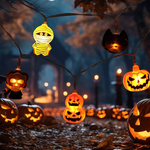 Luces De Cuerda Halloween Mixtas 1.5 Metros 10 Luces Led