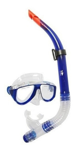 Imagen 1 de 3 de Set Kit Mascara Snorkel Buceo Tuna 4s Explorer Pro Shop