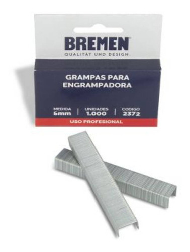 Grampas Engrampadora Liviana 6mm 1000u Bremen 2372