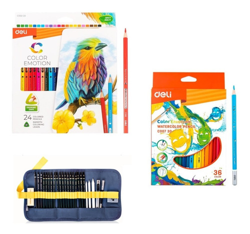 Kit 86 Art Deli Lapices De Colores Acuarelables Set Dibujo
