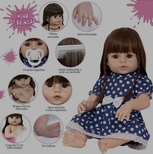 Bebe Muñeca Reborn Realista Todo Cuerpo De Silicona 52 Cm