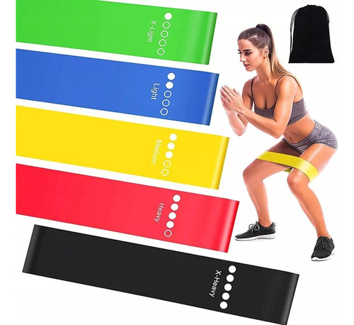 Juego De 5 Bandas Elasticas Para Ejercicio Fitness Everest