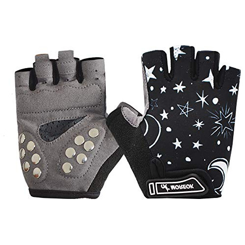 Bikingmoreok Boys Skateboard Gloves,stainless Studs Padded R