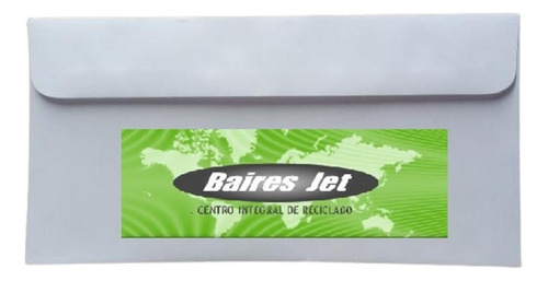 500 Sobres Oficio Inglés Sol. Recta Blanco 12x23.5 Cm 90grs