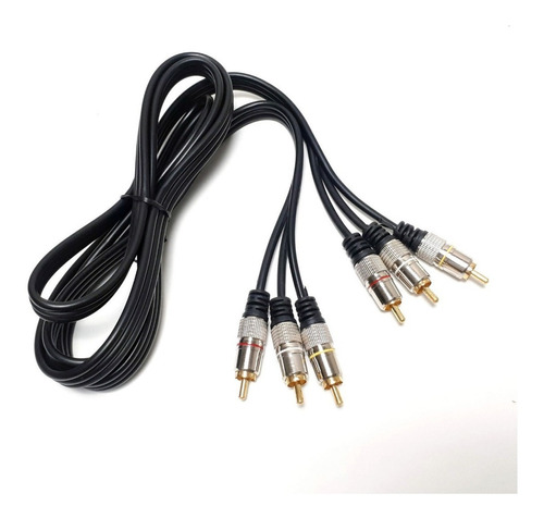 Cabo De Áudio 3 Rca X 3 Rca Duplo Profissional 1,80 Metros