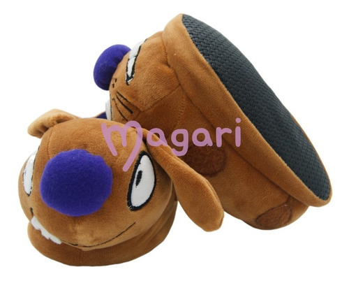 Pantuflas Catdog Gato Perro Marrón Cómodas Pantufla